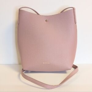 Anthropologie Samara Vegan Leather Minimalist Crossbody Pink Peony Medium